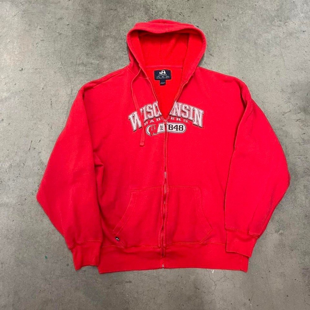 Vintage Y2K boxy‎ Wisconsin badgers full zip hoodie